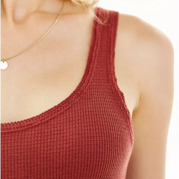 BDG Red Racerback Penelope Waffle Knit Fit + Flare Dress - Picture 10 of 10